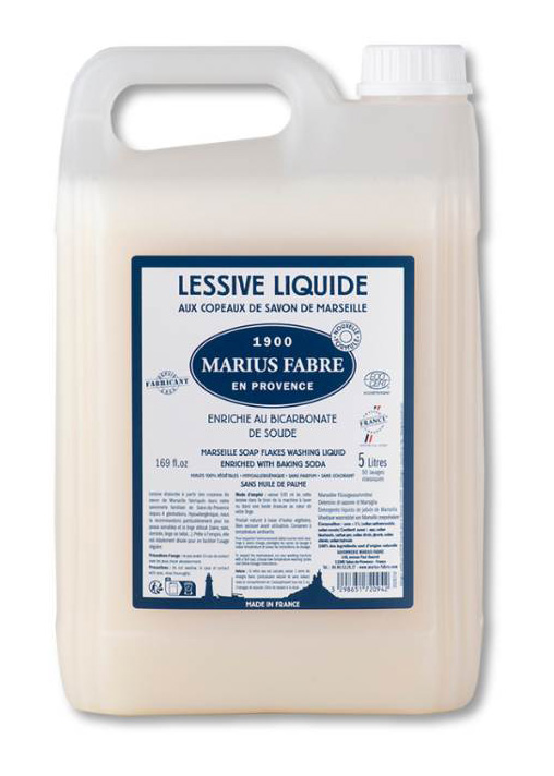 Lessive liquide aux copeaux de Savon de Marseille 5L pour le lavage du linge