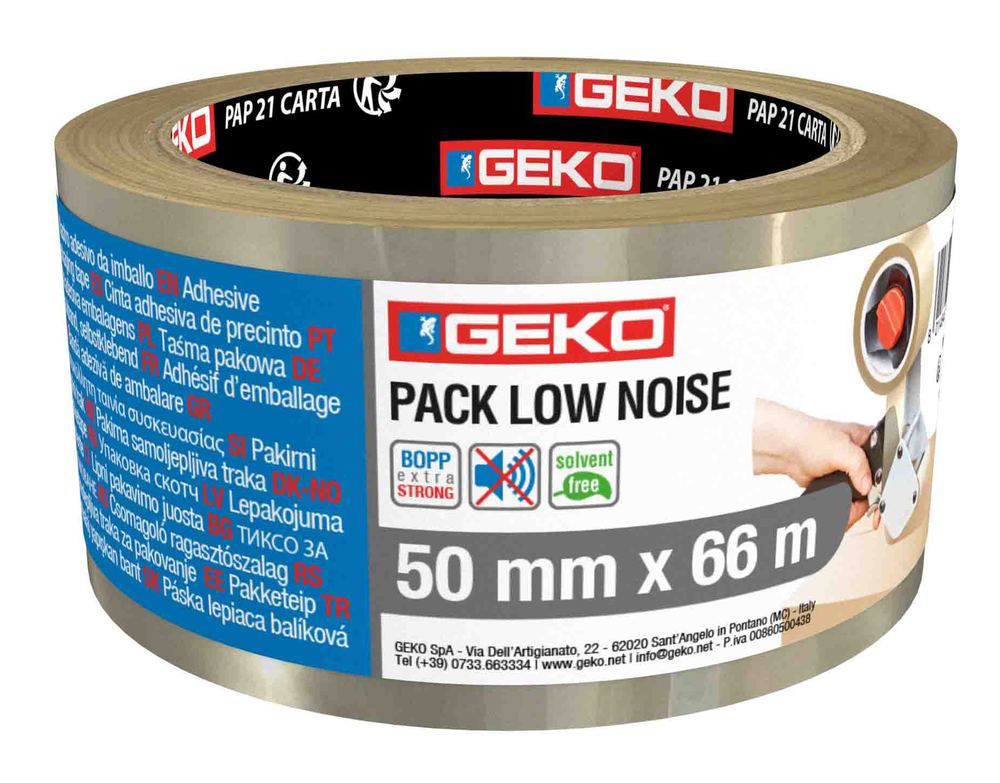 Rouleau d'adhésif d'emballage transparent Pack Low Noise 50 mm x 66 m pour sceller les cartons