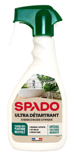 Flacon de Nettoyant Ultra Détartrant à l'Acide Citrique 500 ml, puissant anti-calcaire pour salles de bain et WC.