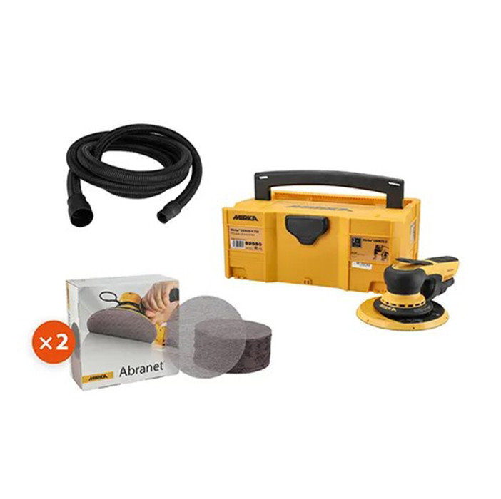 Ponceuse professionnelle orbitale DEROS II 750CV Pro en pack avec mallette de transport et accessoires