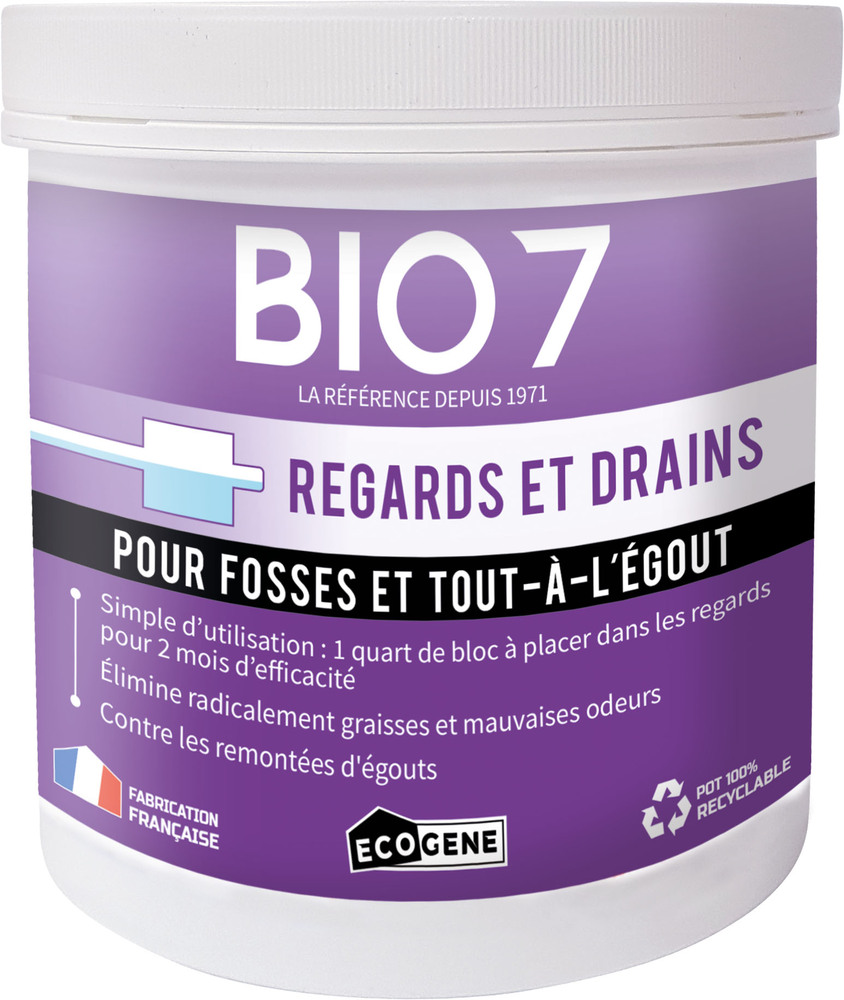 Bio7 Entretien Fosses et Tout-à-L'Egout 800 g, activateur biologique pour fosses septiques