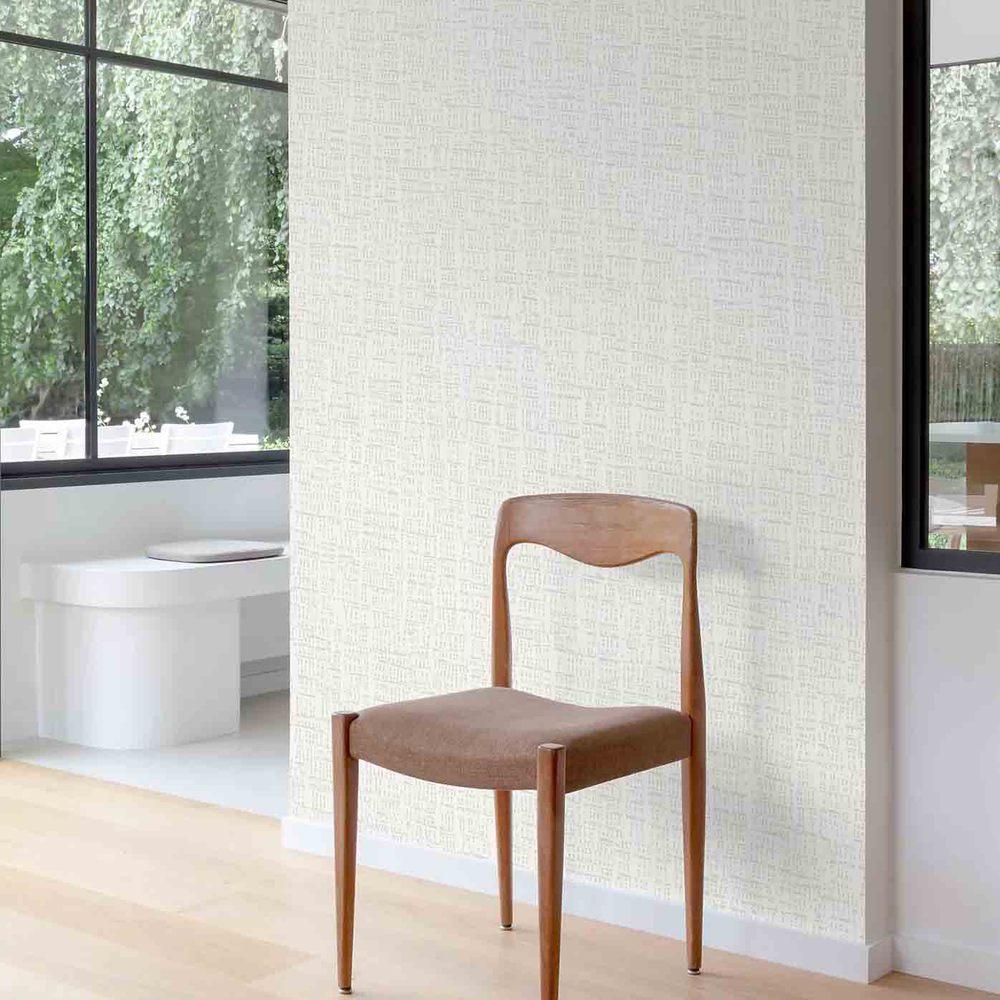 A76401 - Papier Peint Vinyle Expansé Sur Intissé Uni Merlino Blanc 10.05 x 0.53 m