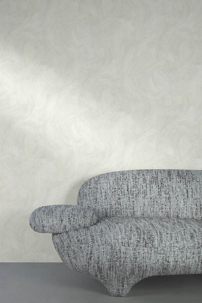 A78711 - Papier Peint Vinyle Sur Intissé Motif Spatule Gris 10.05 x 0.53 m