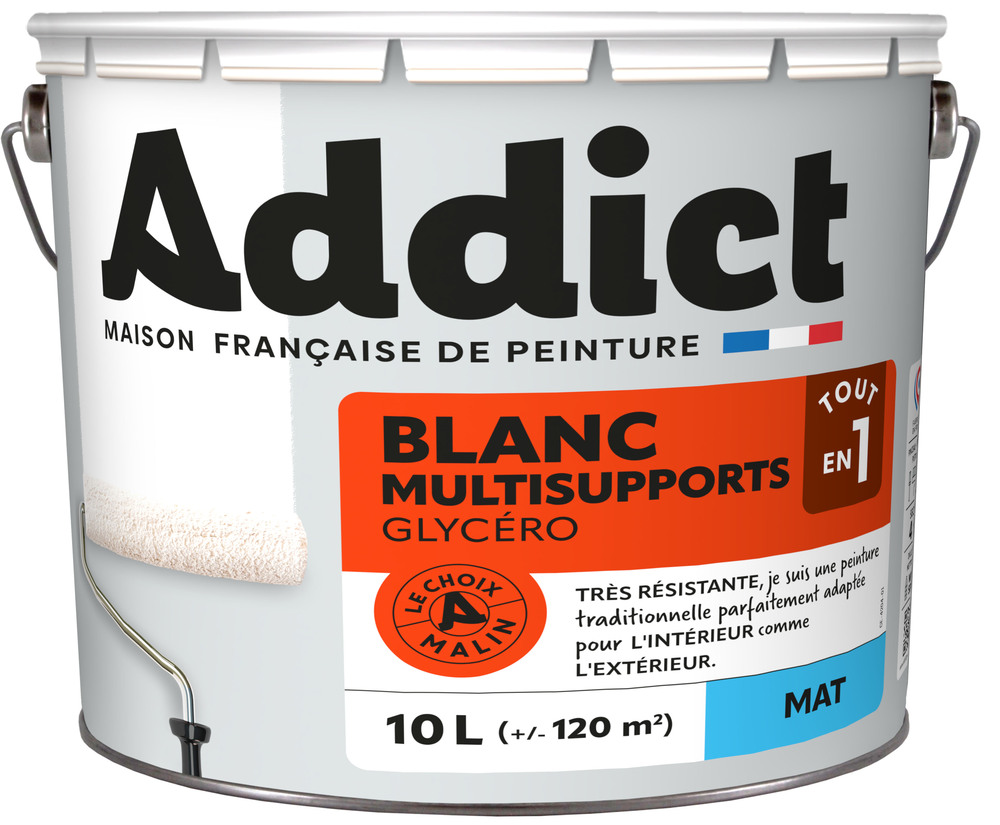 Pot de laque blanche multisupports Glycero Mat 10L