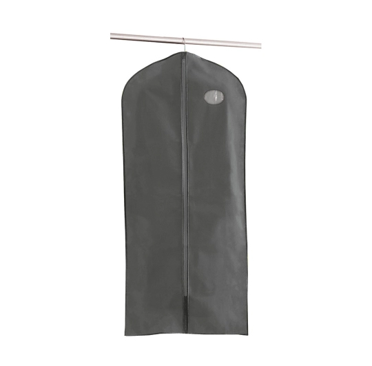 Housse de vêtement longue grise 60x150 cm pour protection des robes et manteaux