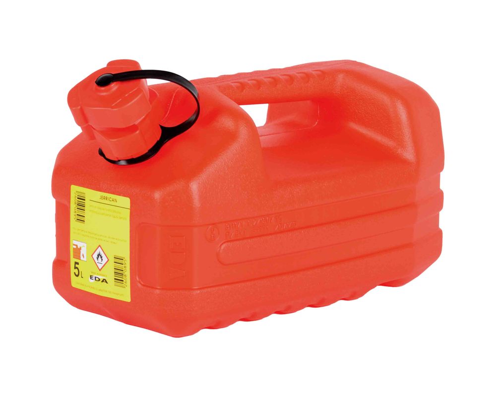 Jerrican Hydrocarbures Rouge 5L en plastique robuste avec bouchon sécurisé