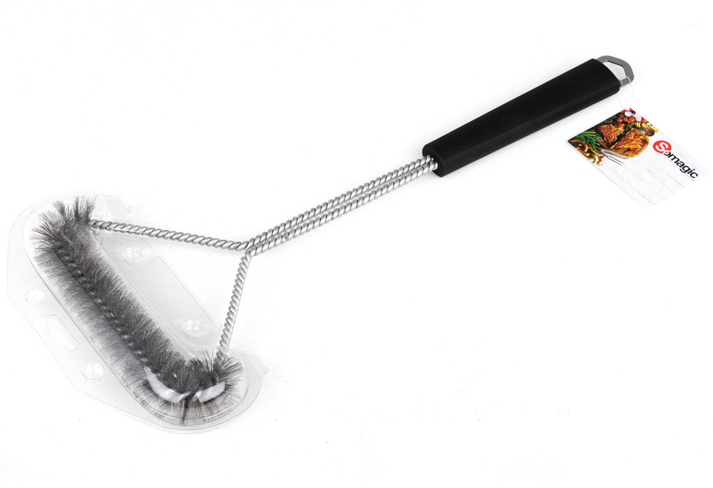 Brosse en T pour barbecue de 41 cm avec poils résistants pour le nettoyage des grilles.