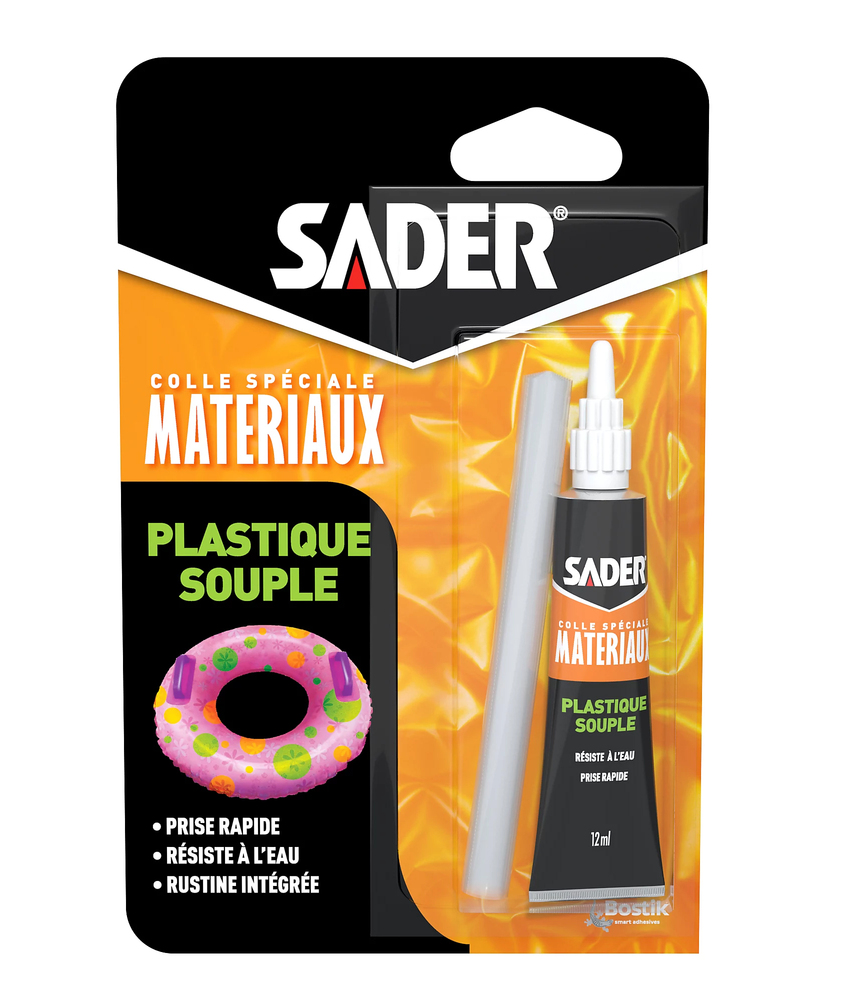 Tube de colle plastique souple 12 ml pour l'assemblage et la réparation du caoutchouc et des plastiques