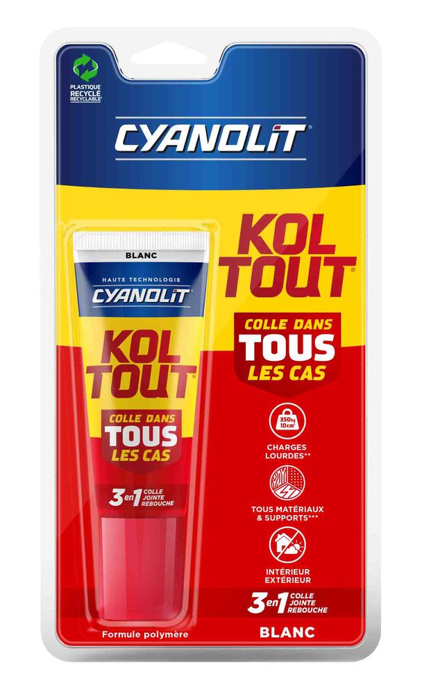 Koltout Colle Dans Tous Les Cas 3en1 Blanche en Tube