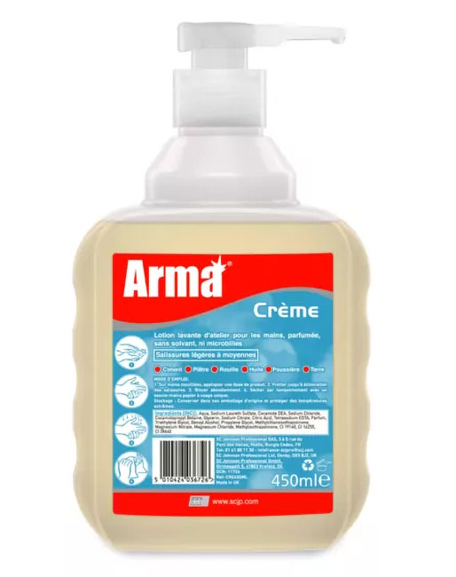 Savon crème parfumée Arma en flacon pompe de 450 ml pour les mains