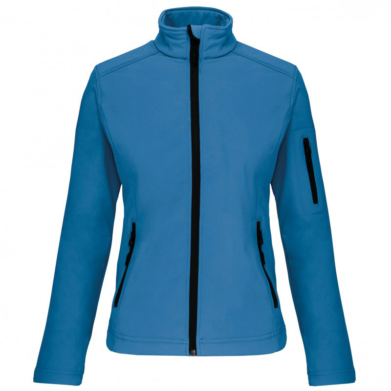 Veste Softshell Esterel Femme Bleue Taille L, vêtement de travail déperlant et coupe-vent