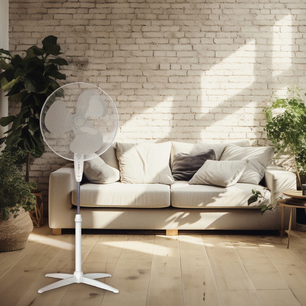 Ventilateur sur Pied Ø43 cm 45W 3 Vitesses Avec Télécommande