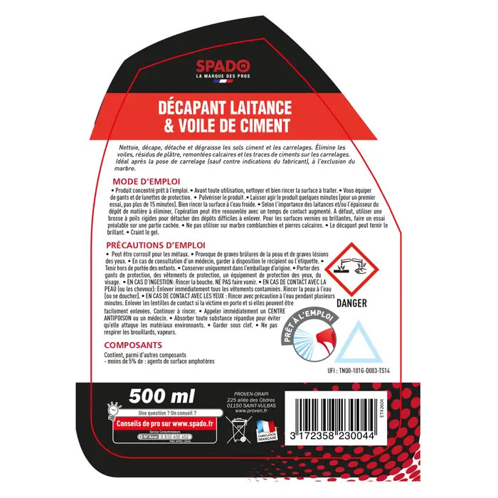 Décapant Laitance et Voile de Ciment 500 ml