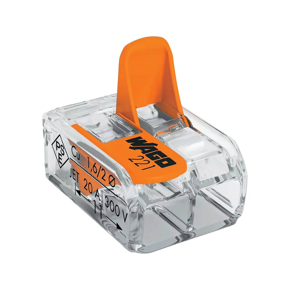 Borne levier transparente 2 x 4 mm pour raccordement électrique rapide et sécurisé, lot de 10 pièces