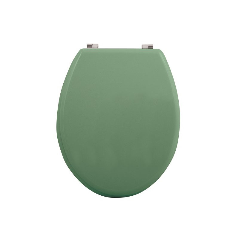 Abattant WC en MDF Vert Basil avec charnières en Inox, fixation rapide