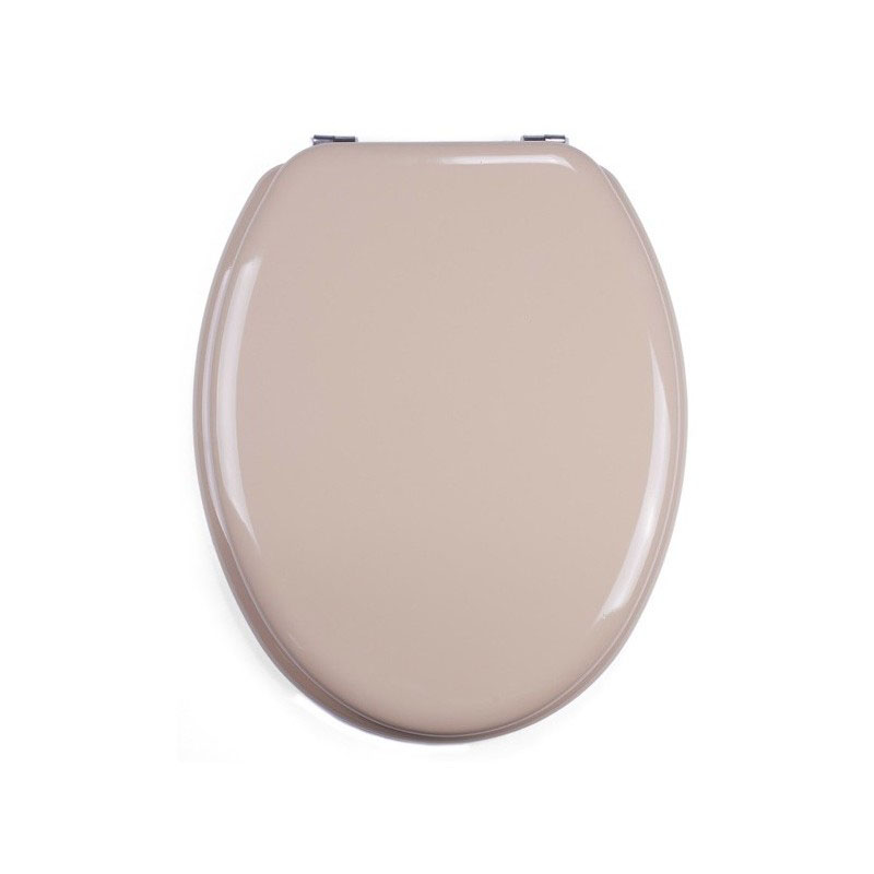 Abattant WC MDF beige robuste avec charnières en inox