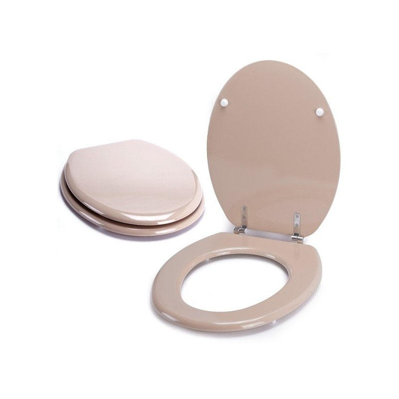 Abattant WC MDF Beige Charnières Inox