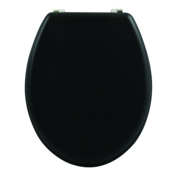 Abattant WC en MDF noir mat avec charnières en inox