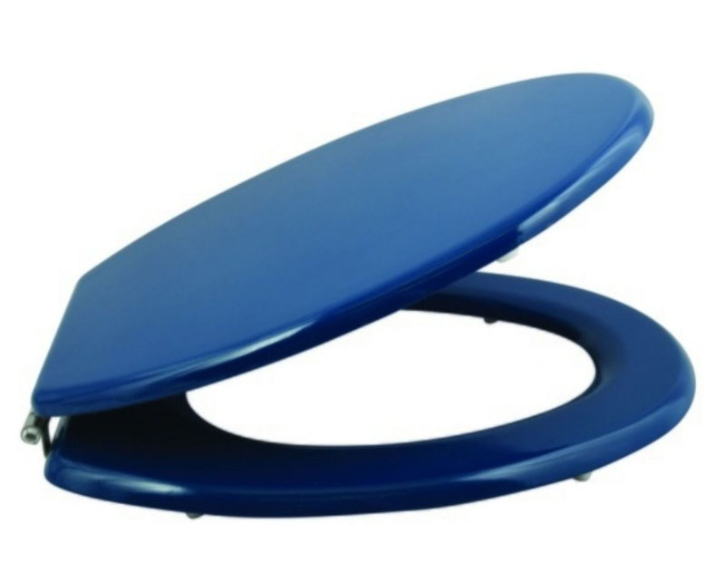 Abattant WC MDF Bleu Foncé Charnières Inox