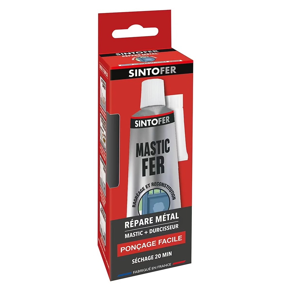 Mastic de réparation fer Sintofer Répare Métal 115 g avec durcisseur 8 g