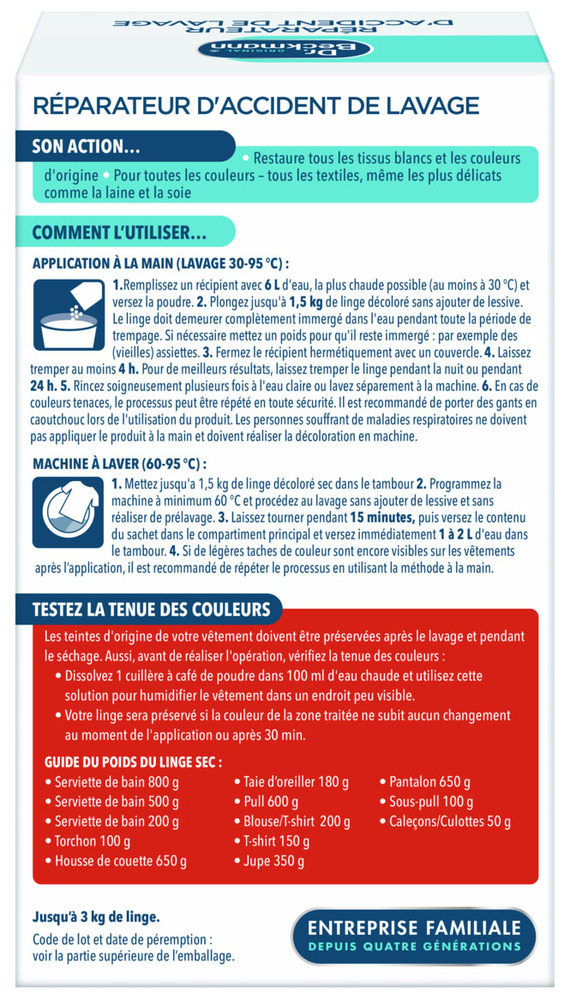 Réparateur d'Accident de Lavage 2 x 75g