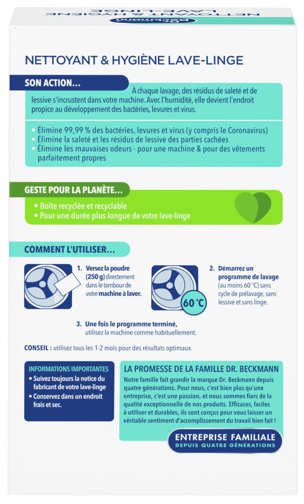 Nettoyant et Hygiène Lave-Linge 250 g