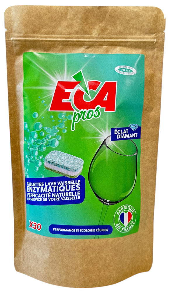 Tablettes Lave-Vaisselle Oxygène Actif 30 x 20g pour une vaisselle éclatante et sans trace.