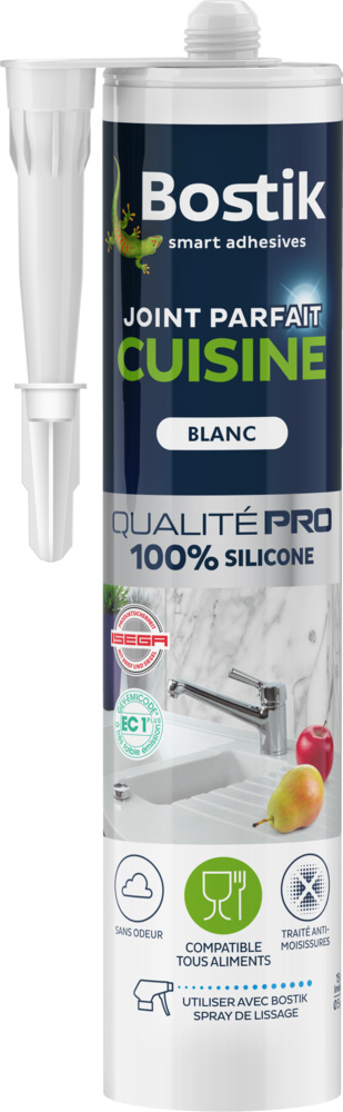 Mastic d'étanchéité blanc Joint Parfait 280 ml pour cuisine et salle de bain, anti-moisissure