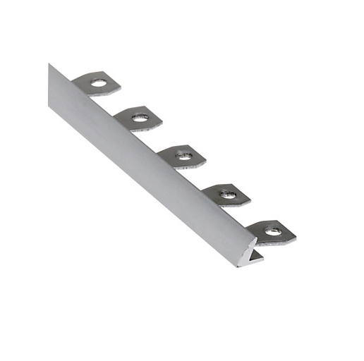 Profil d'arrêt cintrable incliné en aluminium incolore 5x18 mm, longueur 2.50 m, pour finition de sol.