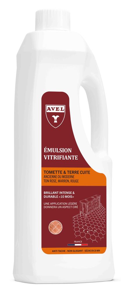 Emulsion Vitrifiante Tomette 1L, bouteille pour l'entretien et la protection des sols en terre cuite