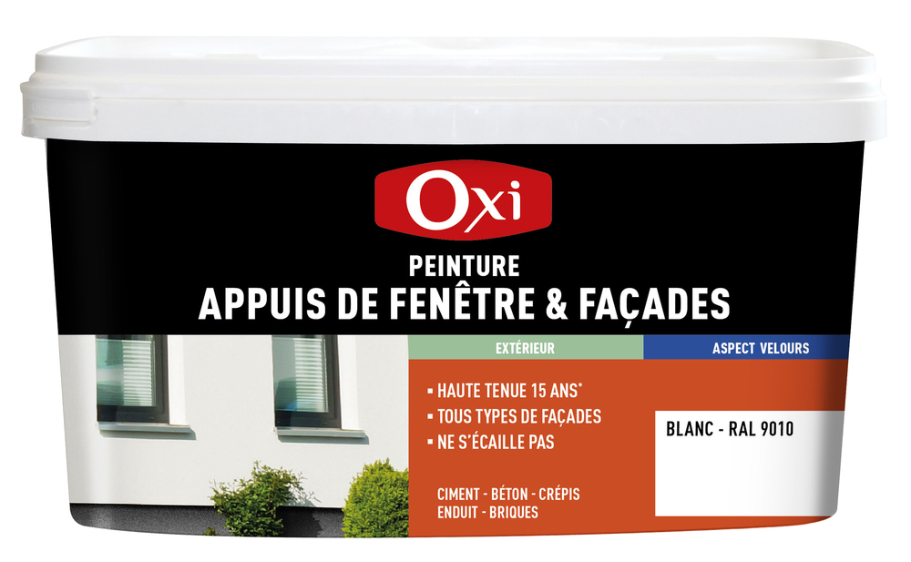 Bidon de peinture extérieure pour Appuis de Fenêtre et Façades de 2.5L, protection longue durée