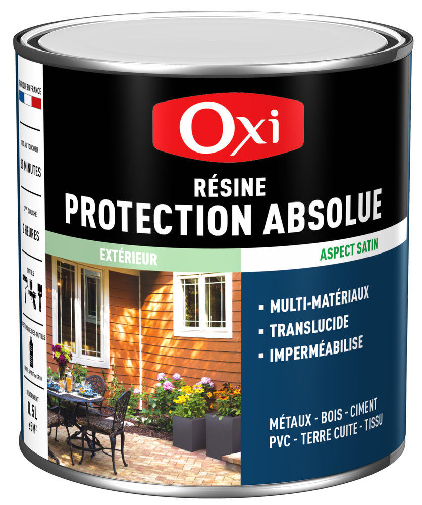 Résine de protection Absolue Satin Transparent 0.5L multi-supports pour une finition durable