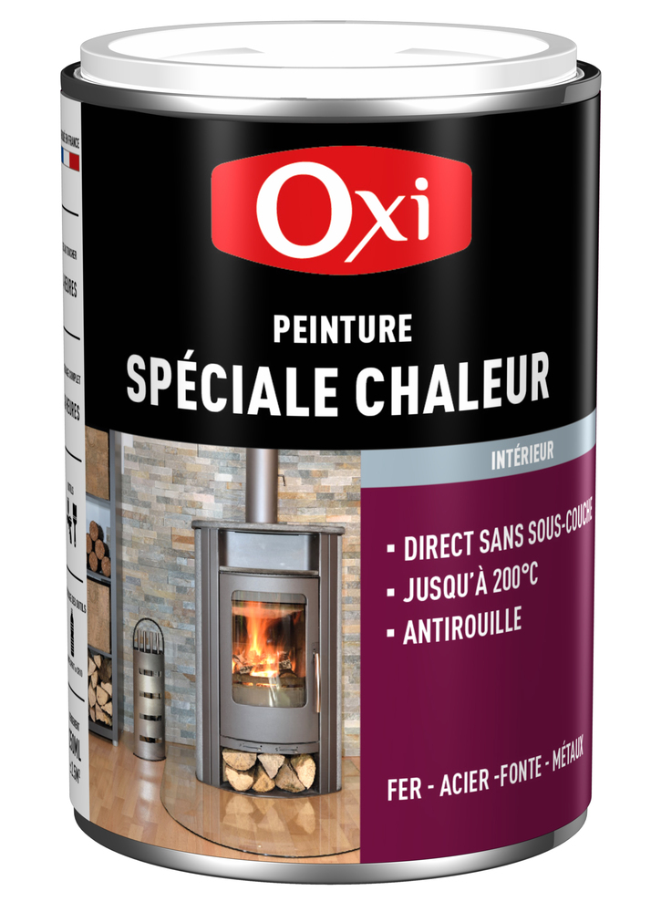 Pot de peinture spéciale chaleur 200° Noir Mat 250 ml pour métaux