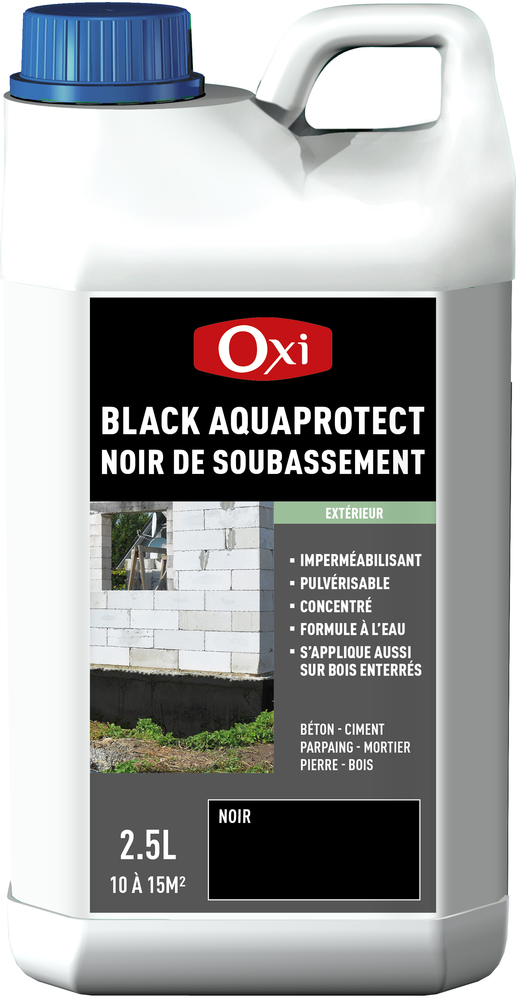 Vernis noir d'étanchéité Aquaprotect 2.5L pour protection de surfaces extérieures