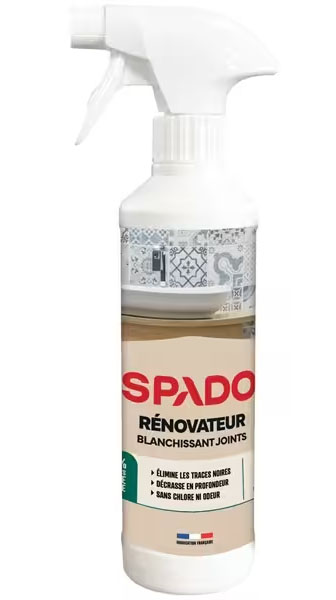 Bouteille de Rénovateur Blanchissant Joints 500 ml, nettoyant puissant pour les joints de carrelage de salle de bain.