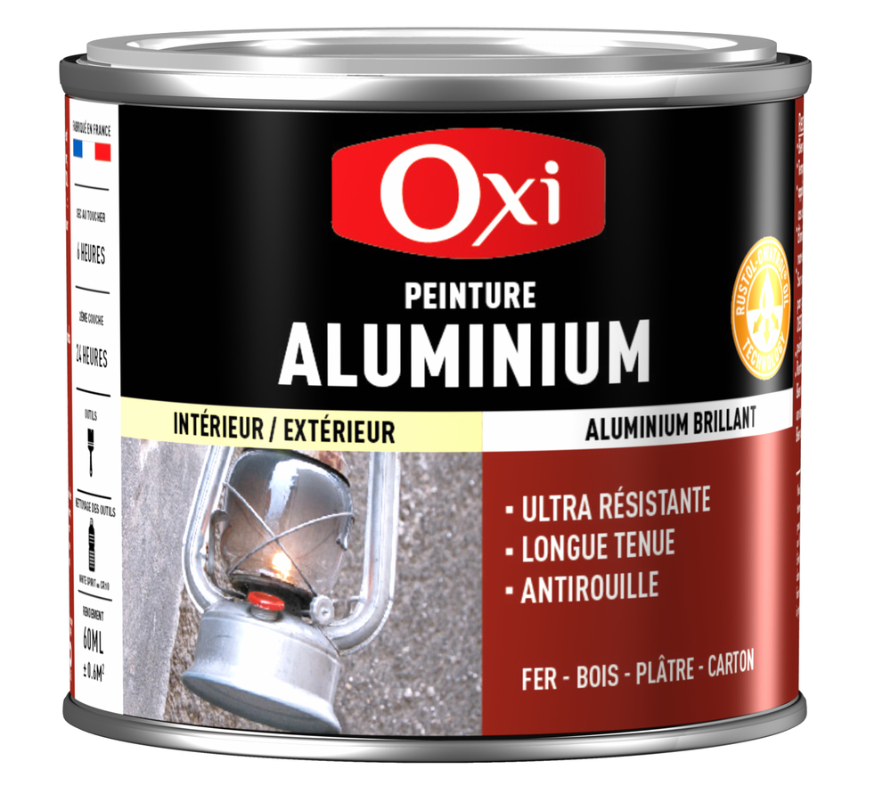 Flacon de peinture à effet métal aluminium 60 ml pour un rendu métallique moderne
