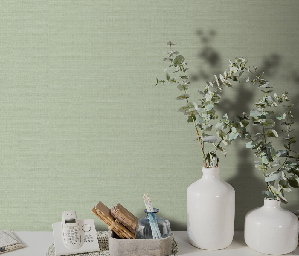 10262-35 - Papier Peint Vinyle Grainé Sur Intissé Linea Tissu Celadon