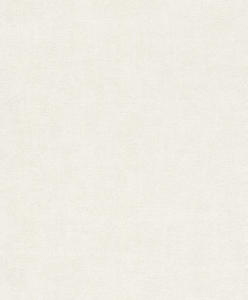 Papier peint vinyle grainé sur intissé aspect béton mat blanc cassé, pour une ambiance moderne et épurée.