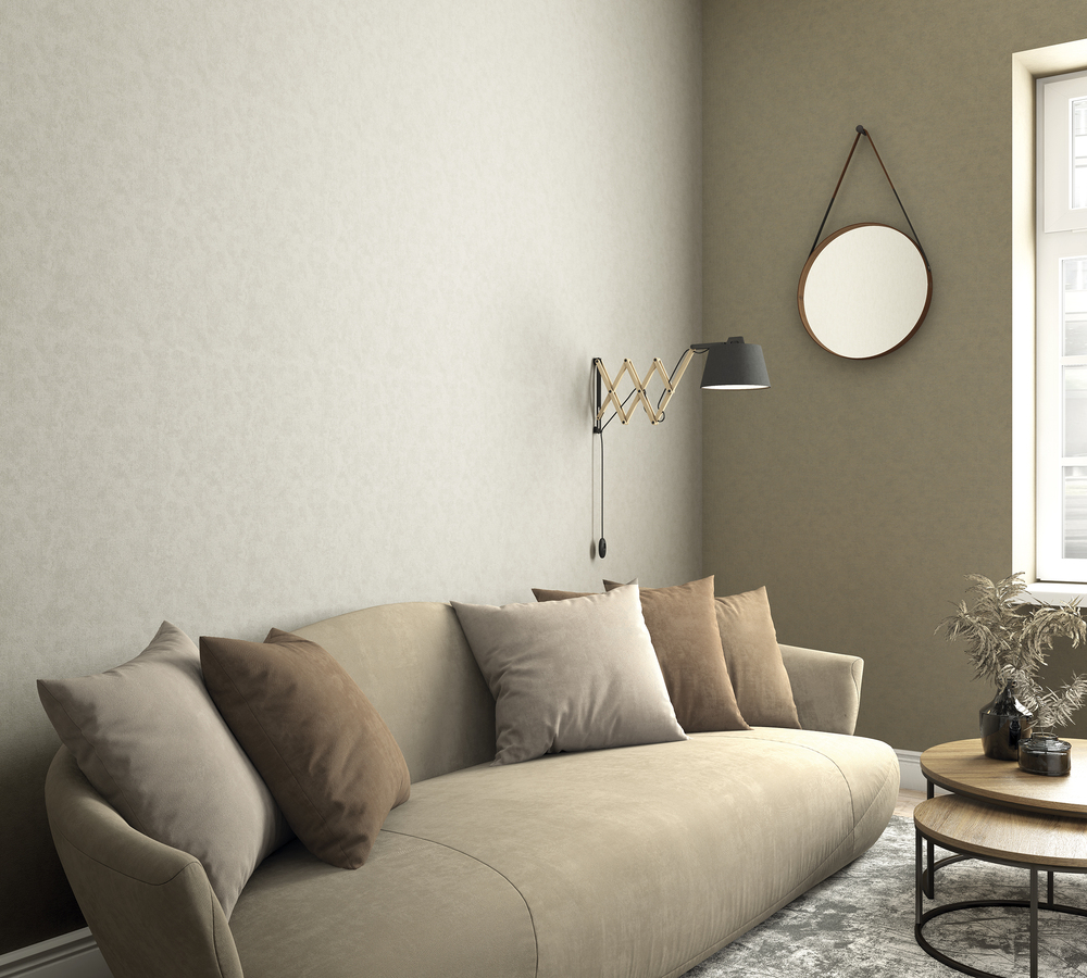 32418 - Papier Peint Intissé Effet Enduit Nuagé Gris Perle