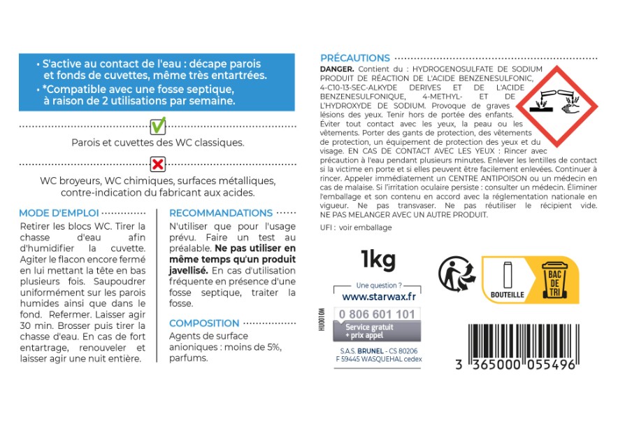 Détartrant Surpuissant WC Poudre 1 kg