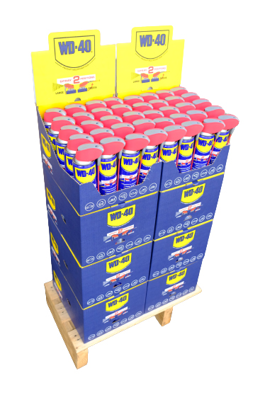 Caisse de 160 aérosols WD40 Multifonction 200 ml avec pulvérisateur Double Position pour dégripper et lubrifier