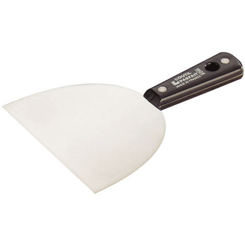 Couteau Plaquiste avec lame rectifiée, polie, brillante et manche ergonomique bi-matière pour enduit.