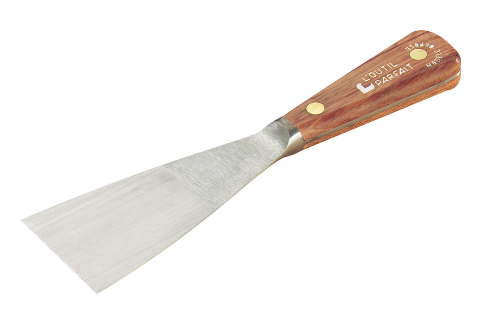 Couteau de peintre Super Anglais avec lame flexible en acier inoxydable et manche en bois.