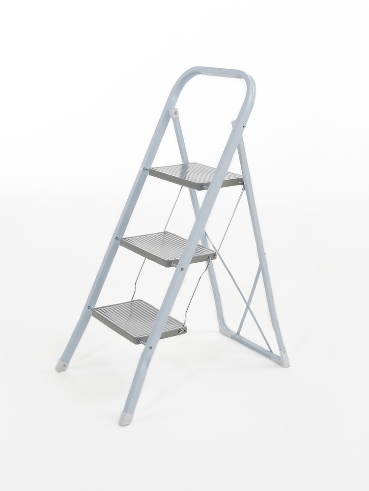 Marchepied 3 marches pliable en acier robuste avec marches antidérapantes pour la quincaillerie