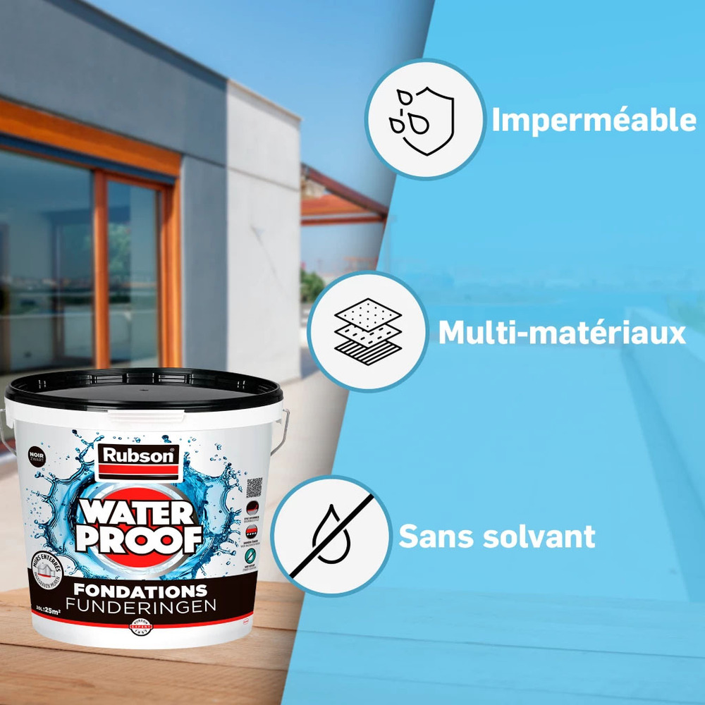 Waterproof Revêtement Bitumeux Etanchéité Fondations Noir 20L