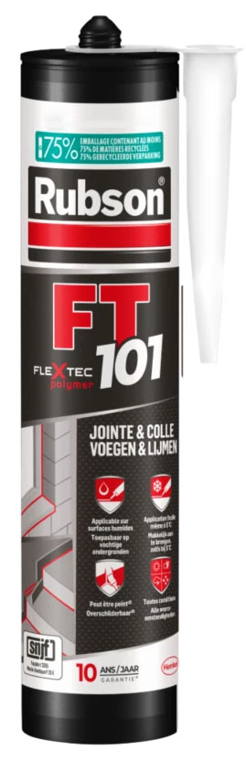 Mastic-colle polymère FT101 280 ml en cartouche blanc pour étanchéité et collage