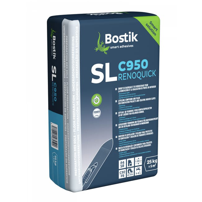 Ragréage de sol SL C950 Renoquick 25 kg auto-nivelant pour préparation des supports