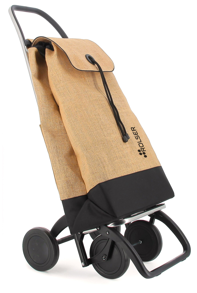Poussette de Marché I-Max Yute Natural/Noir 4 Roues 43L