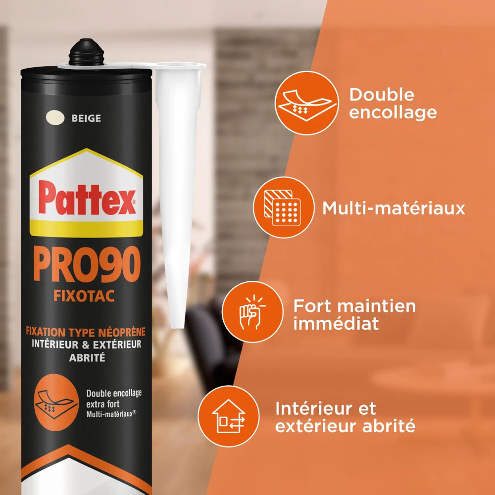 Colle Néoprène Pro90 Fixotac Beige 350g