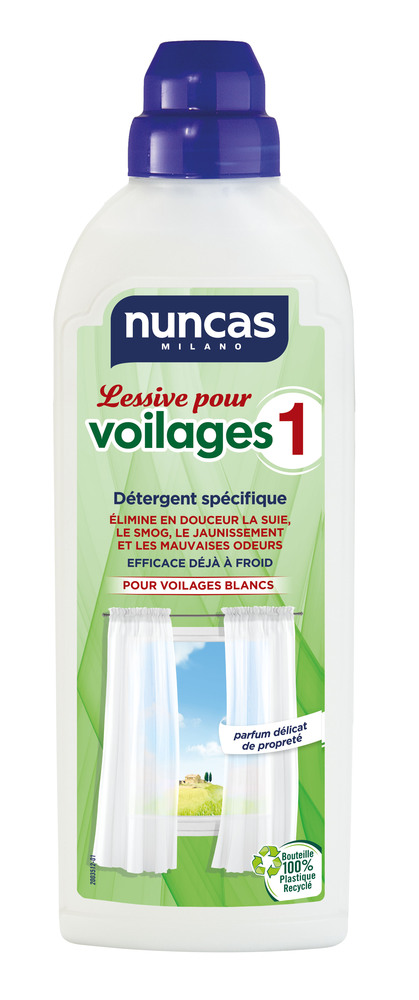 Lessive pour voilages blancs flacon 750 ml spéciale textiles délicats